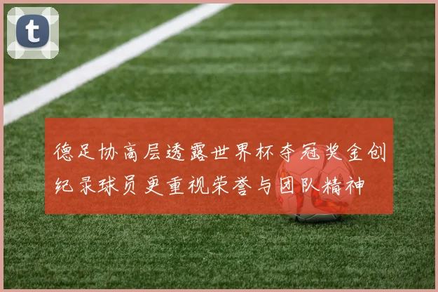 德足协高层透露世界杯夺冠奖金创纪录球员更重视荣誉与团队精神